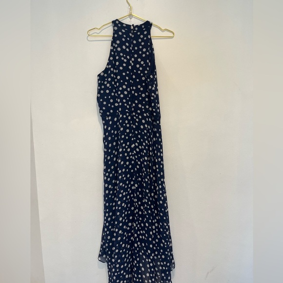 Tahari ASL Blue Polka Dot Maxi Dress Size 12 - Picture 7 of 9